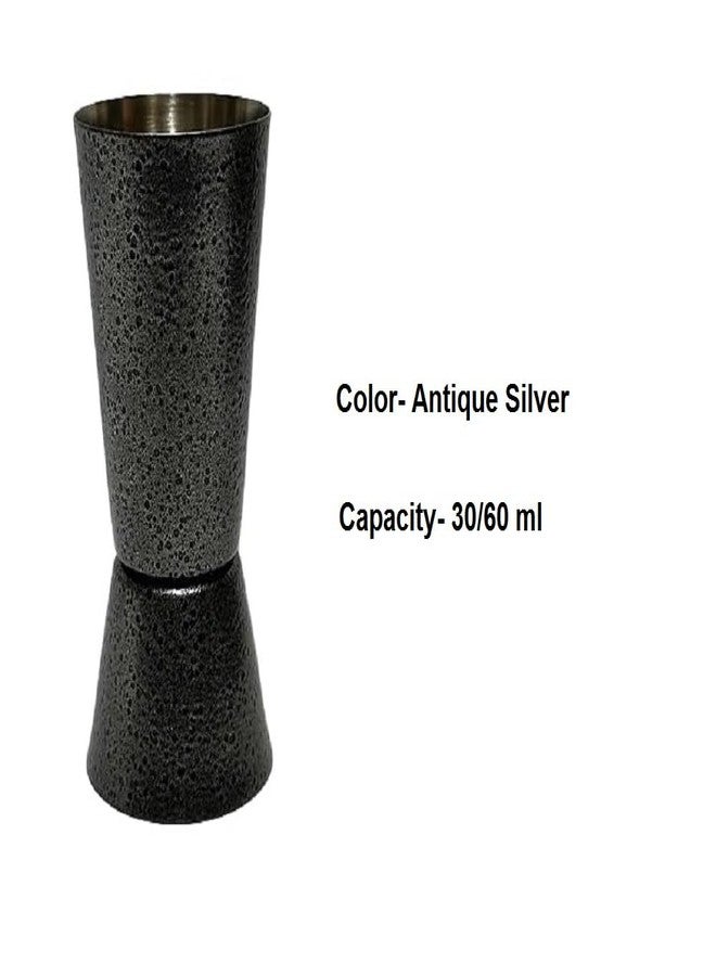 Dynore طقم أدوات بار صغير من الفولاذ المقاوم للصدأ من داينور، 3 قطع - مقياس طويل فضي عتيق 30/60 مع 2 صبّاب نبيذ، مناسب للحانات والمطاعم - Image 4